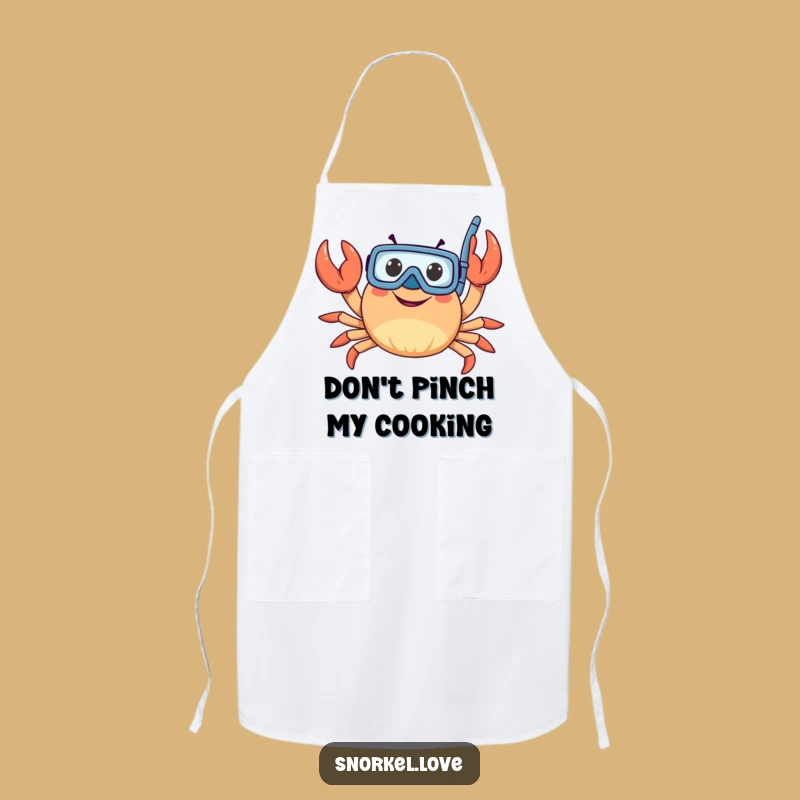 Funny Snorkeler Crab Apron - Waving Claws Kitchen Adventure Wear