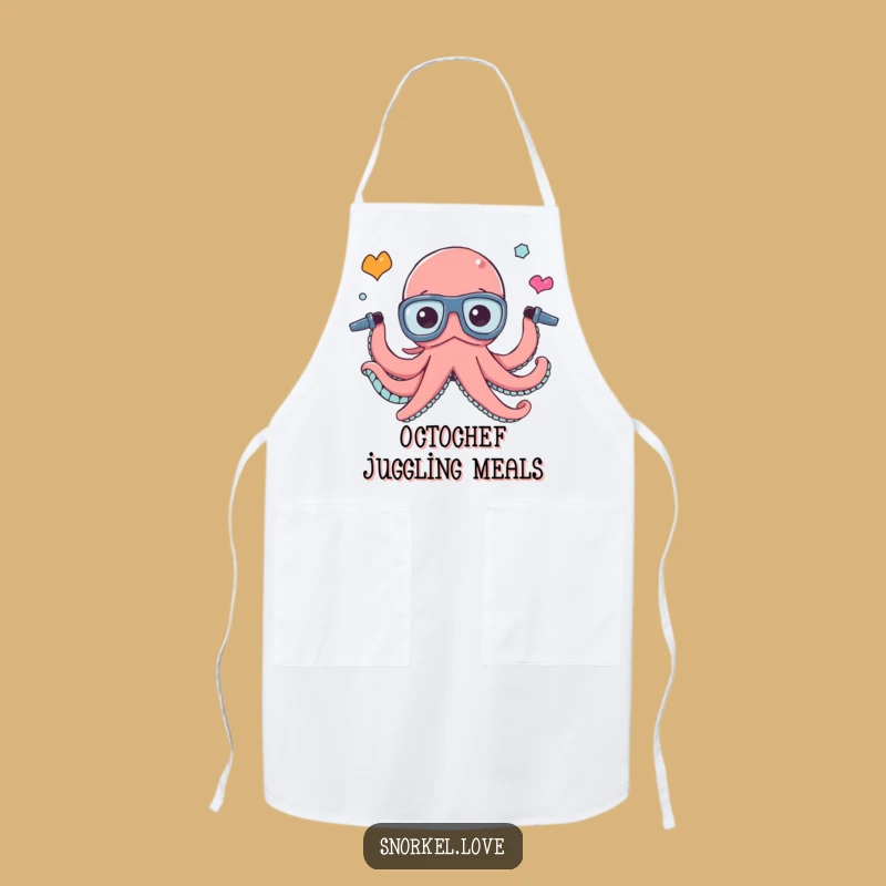 Funny Octopus Juggling Apron - Busy Snorkel Kitchen Wear