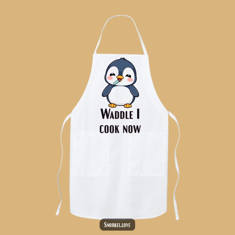 Funny Penguin Drinking Apron - Delightful Snorkel Kitchen Wear