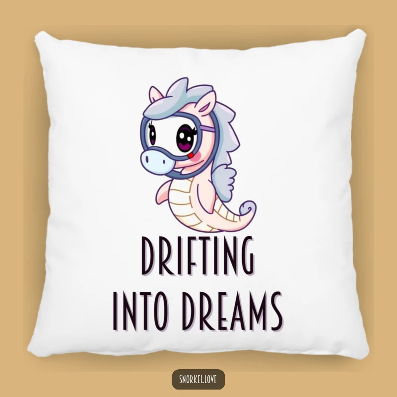 Funny Cheerful Seahorse Pillow - Cozy Snorkel Comfort Cushion