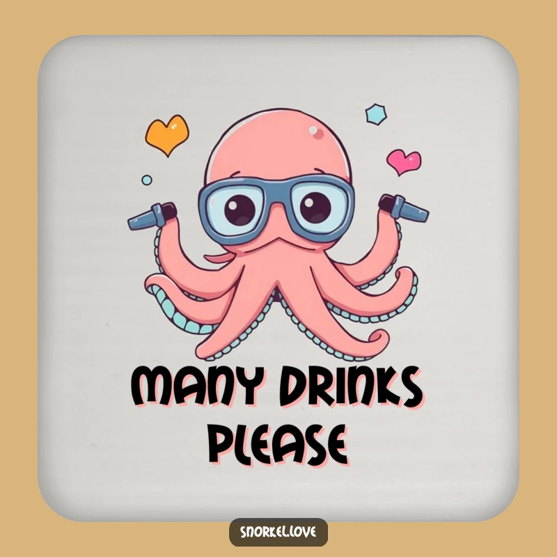 Funny Octopus Juggling Drink Coaster - Protect Surfaces With Humor