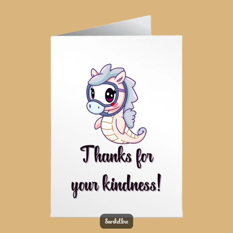 Funny Free Printable Thank You Card: Snorkeling Seahorse, Thoughtful DIY Digital Gift