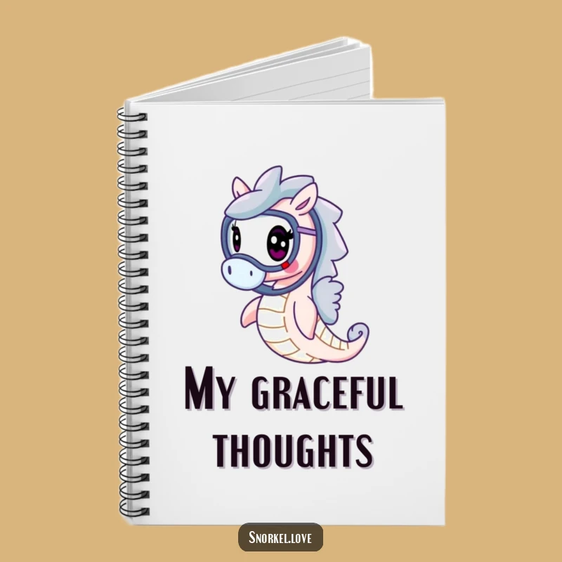 Funny Cheerful Seahorse Notebook - Graceful Snorkel Journal
