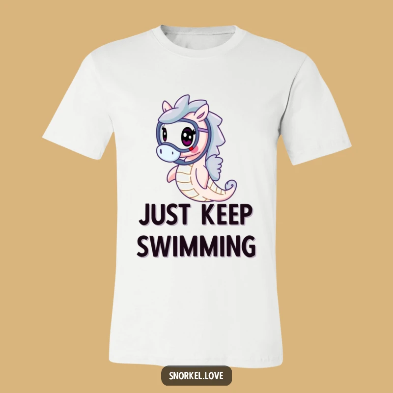 Funny Cheerful Seahorse T-Shirt - Graceful Snorkel Comedy Tee