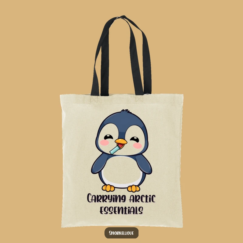 Funny Penguin Drinking Tote Bag - Delightful Snorkel Carry-All